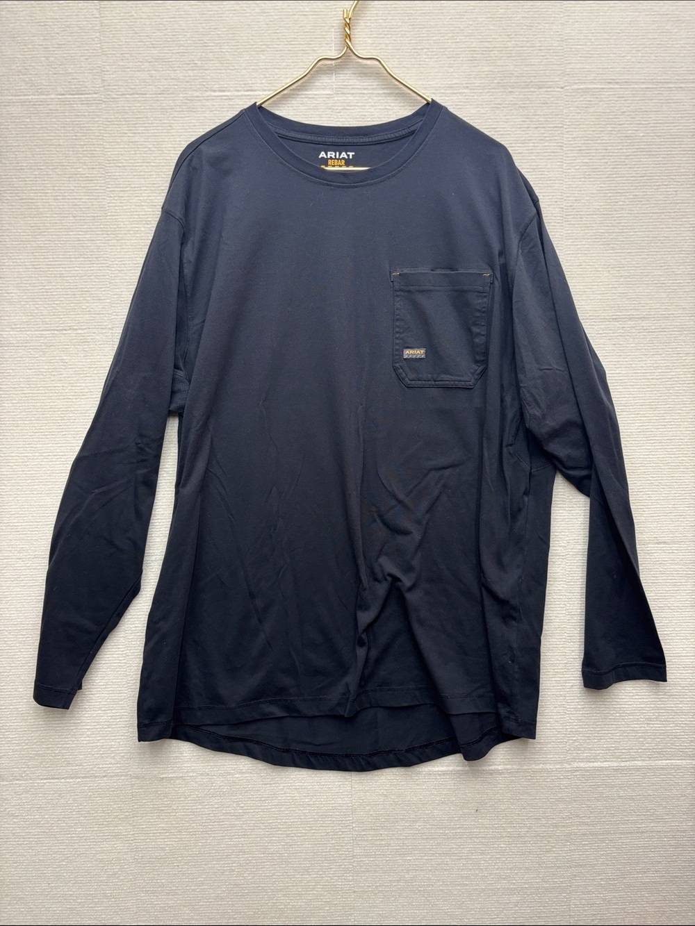 Ariat rebar 2XL Long Sleeve Pocket Tee in black Eagle